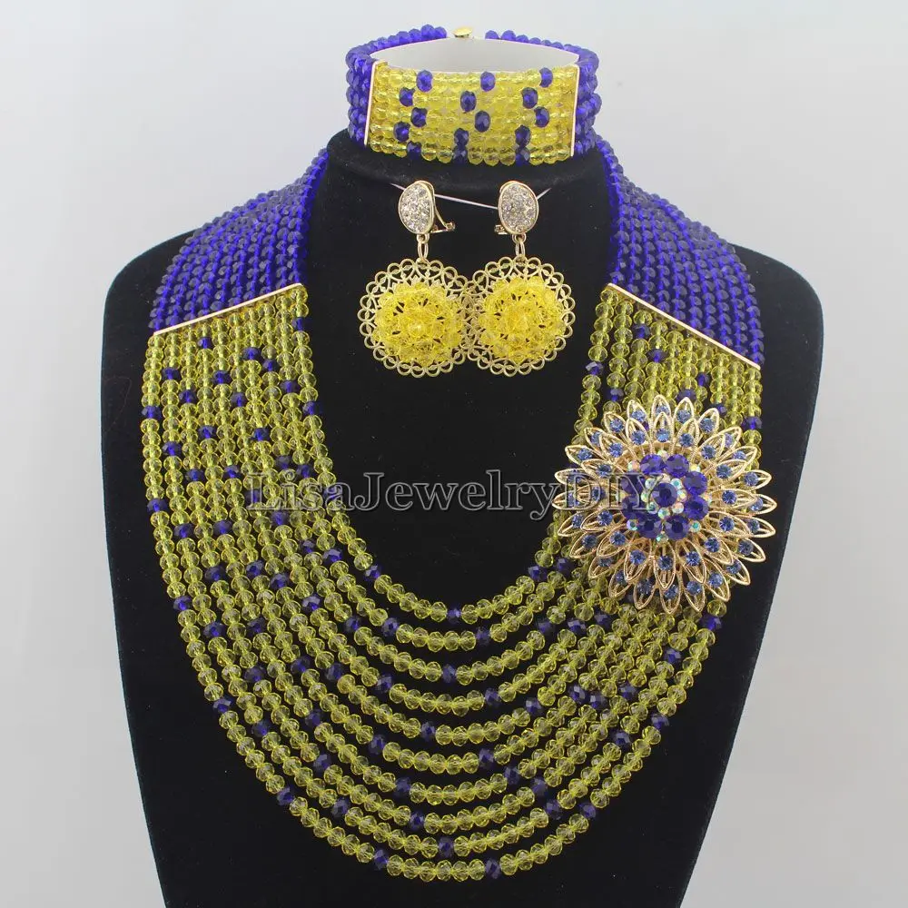 

Splendid African Jewelry Sets African Crystal Beads Jewelry Set for Wedding Statement Necklace Jewelry HD6812