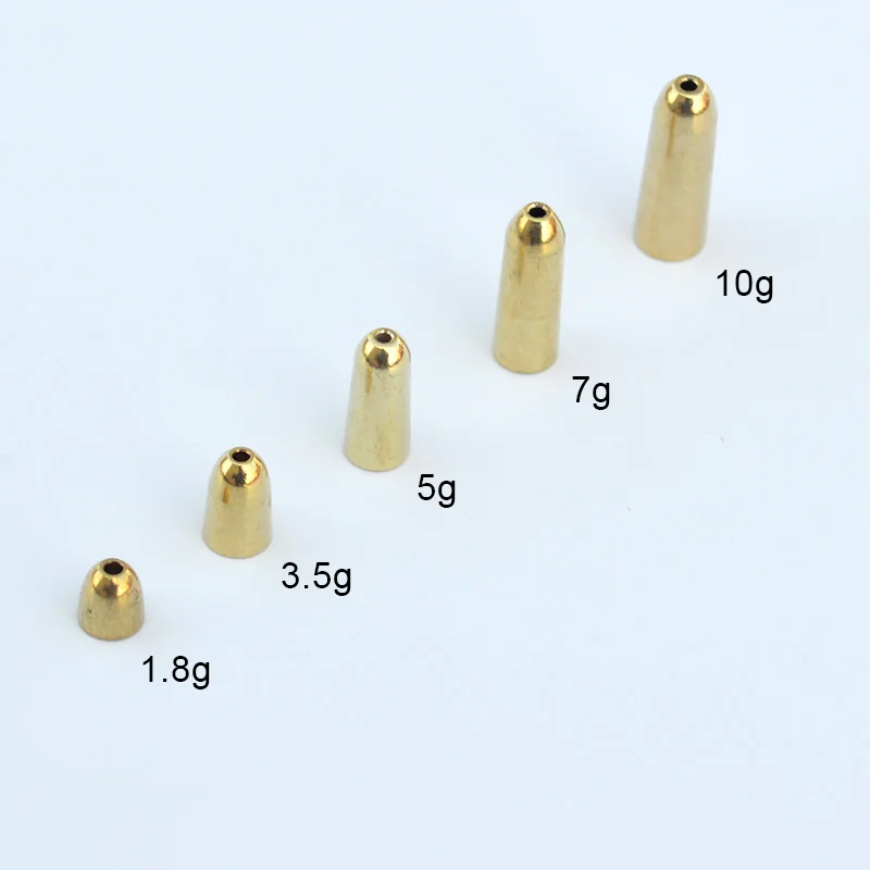 Пули медные рыболовные грузила 3 шт./лот Texas Rig Gold Smooth Bullet Lead Weights 1,8 г/3,5 г/5 г/7 г/10 г Прямая поставка