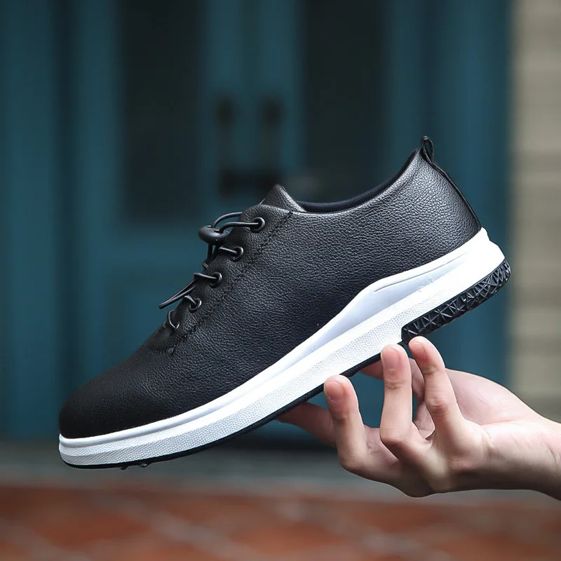 

New Men Casual Shoes PU Elastic Band Men Flat Shoes Lightweight Comfortable Breathable Walking Sneakers Tenis Feminino Zapatos