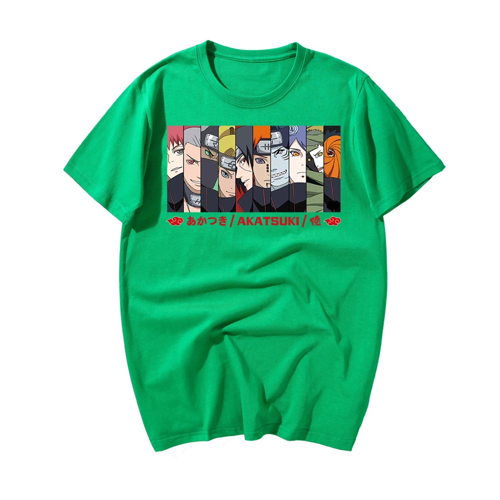 Наруто Akatsuki Pein Футболка мужская хлопковая Homme аниме футболка брендовая Повседневная Уличная Harajuku модная мужская футболка с круглым вырезом s - Цвет: 4 Green