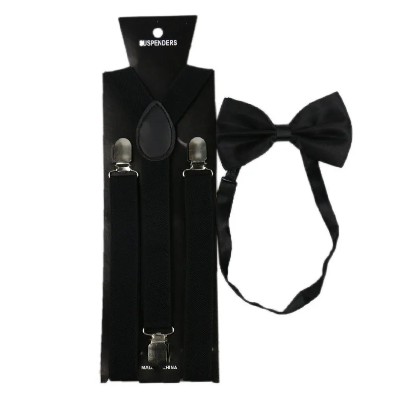 OLOME винтажные мужские подтяжки лук комплект галстуков черный желтый женский галстук-бабочка подтяжки
