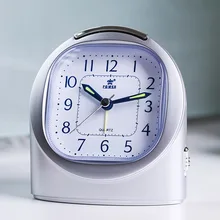 POWER Brand Mini Non-ticking Alarm Clock for Kids and Traveler, Beep Sounds, Snooze, Night Light, 1AA Battery Powered