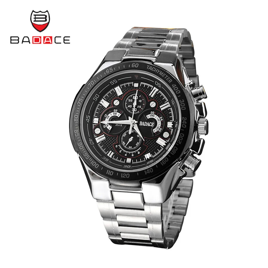 

BADACE Top Brand Men Watches 30m Waterproof Quartz Watch Stainless Steel Clock Male Business Military Wristwatch 2572