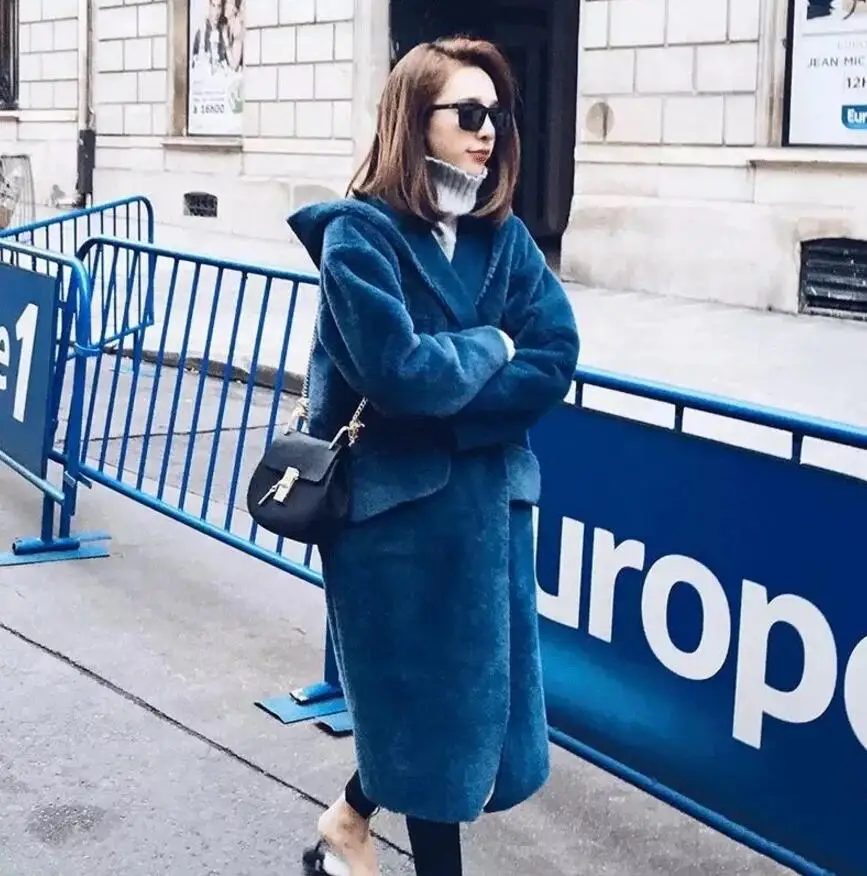 New Woman autumn Winter 2018 Faux Fur Coat Suede Coat Women's Fashion Long hooded Coat Feminino Oversize r297 New Woman autumn Winter 2018 Faux Fur Coat Suede Coat Women's Fashion Long hooded Coat Feminino Oversize r297