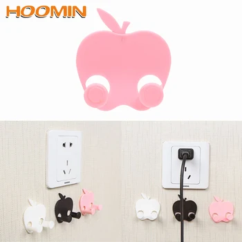 

HOOMIN Storage Rack 5pcs/set Finishing Plug Holder Self Adhesive Hooks Kitchen Home Storage Organizer Wall Sticky Hanger Holder