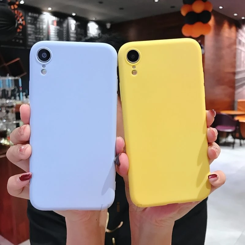 Матовый однотонный силиконовый чехол карамельного цвета для телефона iphone xr x xs max 6 6s 7 8 plus 5 5S se мягкая задняя крышка из ТПУ fundas coque