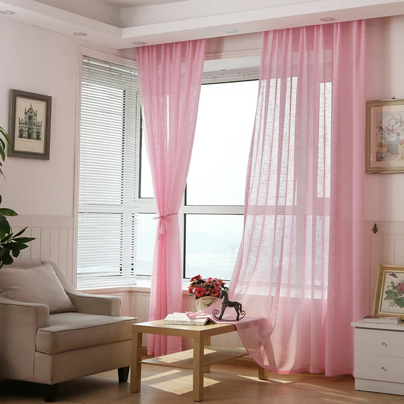 

Modern Pink Tulle Curtains Translucent Curtains Living Room Decoration Bedroom Curtains For Kitchen Organza Curtains Sheer