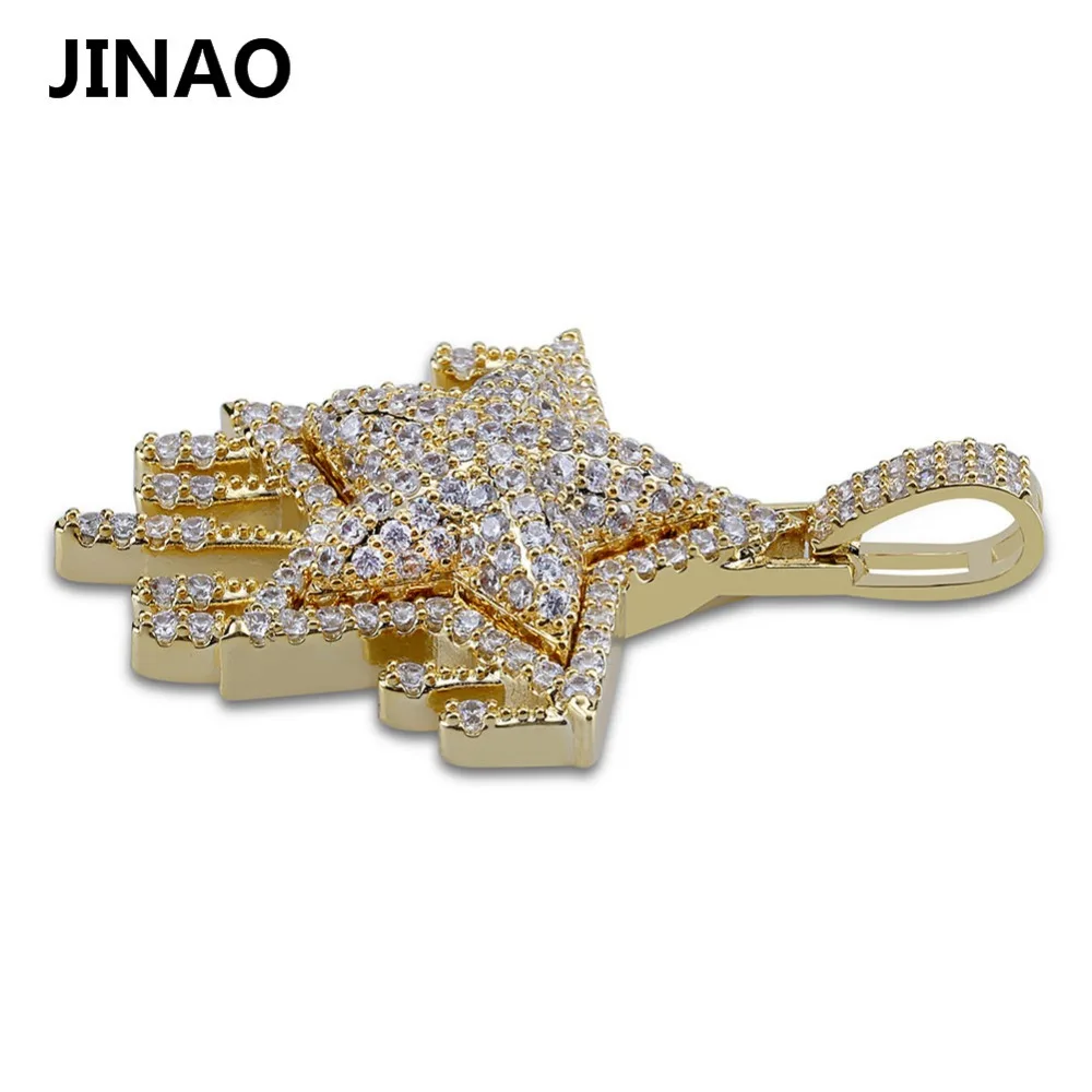 JINAO Мода Iced Out Metor капельная звезда кулон и ожерелье кристалл State для мужчин t кубические циркониевые амулеты хип-хоп мужские ювелирные изделия подарки