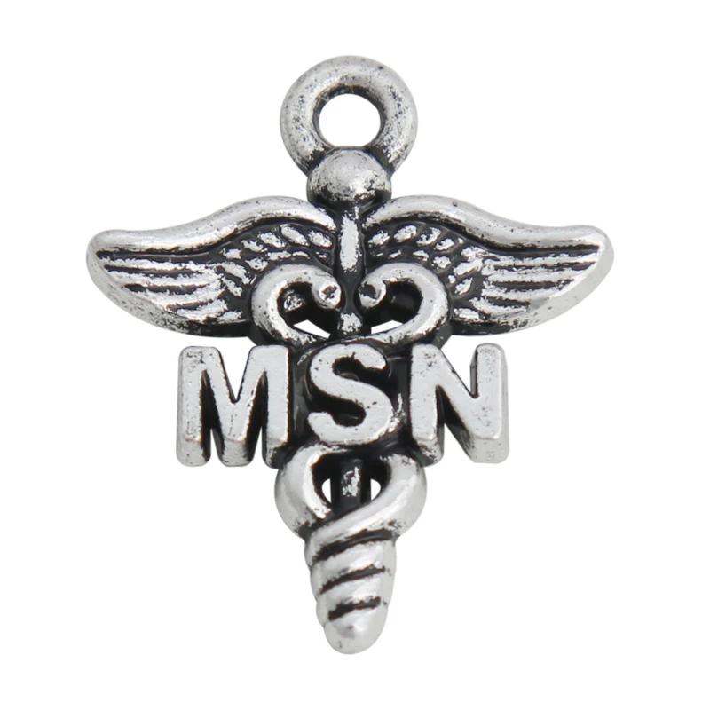 RAINXTAR мода сплав медицинская MSN амулеты Медицинский символ Charms19 * 23 мм 50 шт