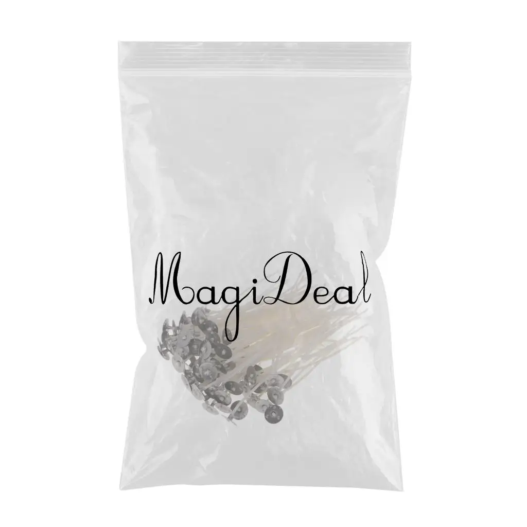 100 Pieces Pre Waxed Pre-Tabbed Cotton Candle Wicks For Candle Making Tealight Candle with Sustainer Tabs 10/12/15cm