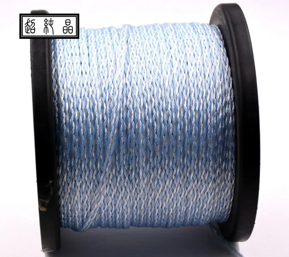 silver plated woven 8 strand flat headphone wire 1 2m pcs without plug and pin 