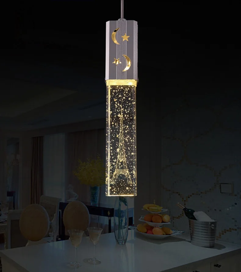 

Modern Crystal chandelier dinning room lighting with 5W LED lamp Eiffel Tower light Single lampshade Free shipping JD9077-1