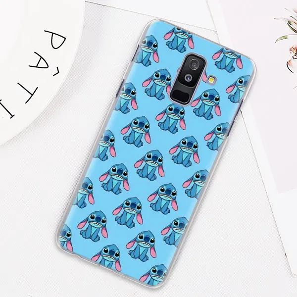 Милый чехол для телефона Lilo Stitch s для samsung Galaxy J4 J6 Plus J8 A40 A50 A60 A70 A80 жесткий чехол из поликарбоната - Цвет: 14