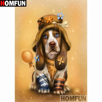 

HOMFUN DIY 5D Diamond Painting "Animal dog" Full Diamond Embroidery Sale Picture Of Rhinestones For Festival Gifts A14982