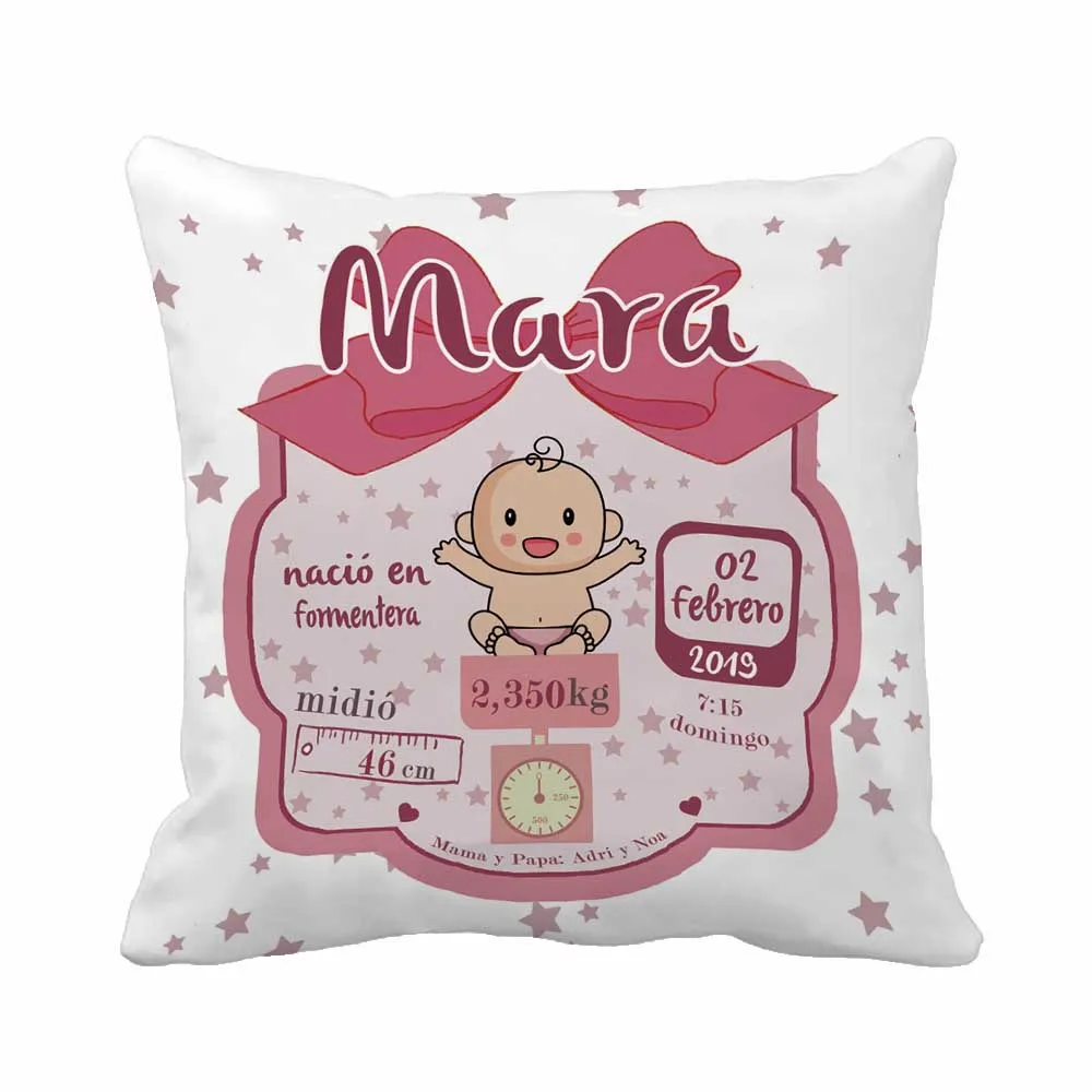 

Custom Birth Data PrintingBaby Girl Throw Pillow Case Decorative Cushion Cover Pillowcase Cute Birthday Gift By Lvsure