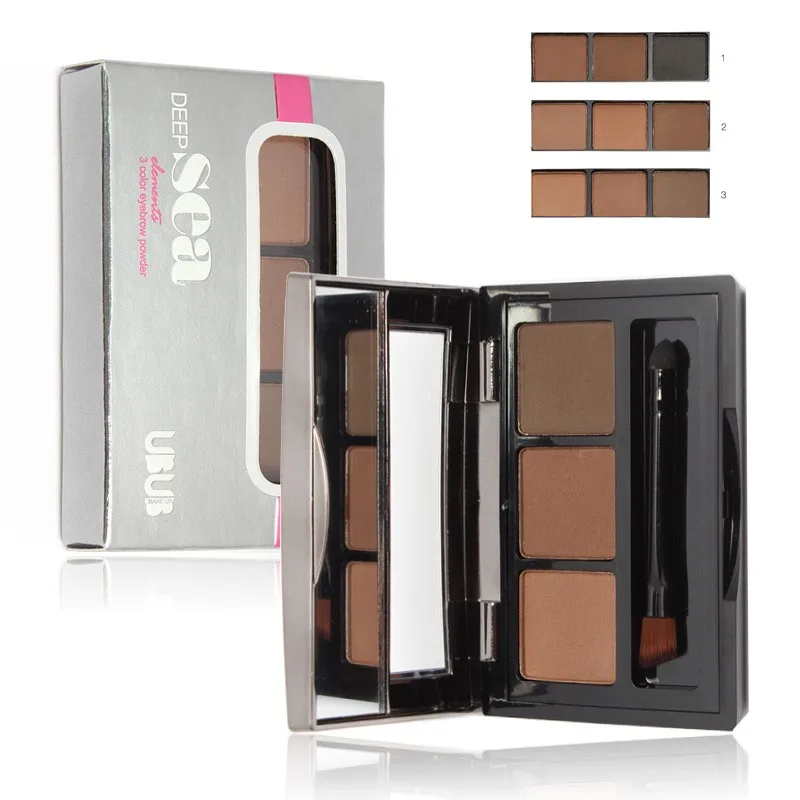 

Hot sale Eye Makeup 3 Colors Eyebrow Pwoder Cake Brows Powder Eyebrow Enhancer With Brush Cosmetics 9906# 1pcs 1 pcs