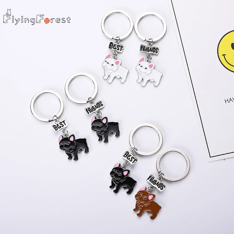 Flyingforest bulldog лучшие мужские ювелирные изделия брелок для автомобиля подарки