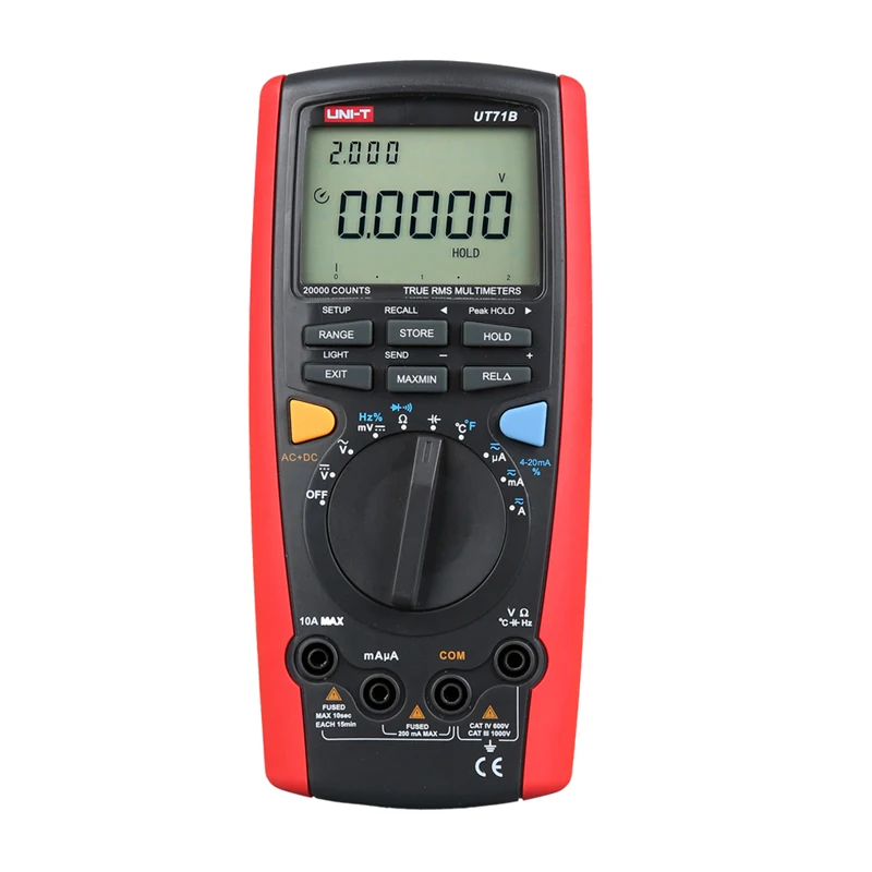 

UNI-T UT71B Digital Multimeter Eletronic AC DC True RMS Auto/Manual Range Admittance (nS) C/F Thermometer VFC LCD Backlight