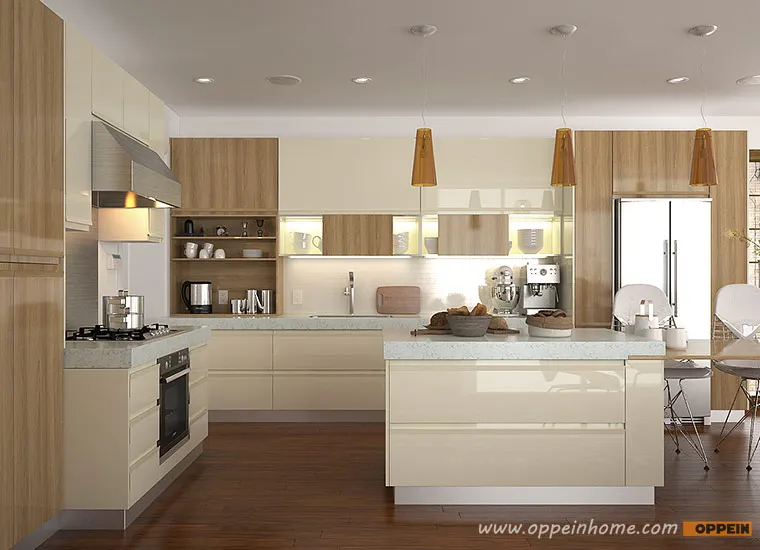 Modular Water Proof Fiber Plastic Kitchen Cabinets with Countertop
