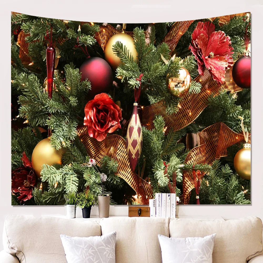 Рождественский настенный гобелен с принтом навесной домашний декор полиэстер настенный гобелен из ткани 3D настенные ковры большой размер прямоугольный гобелен - Цвет: W180813-G034