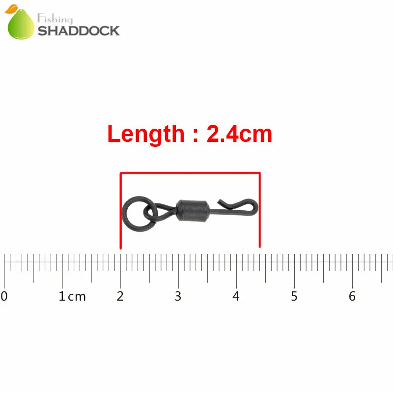 100 шт матовые черные Вертлюги для быстрой смены с твердым кольцом для ловли карпа, длинные Вертлюги q-образной формы, качающиеся оснастки для ловли карпа, аксессуары для рыбалки