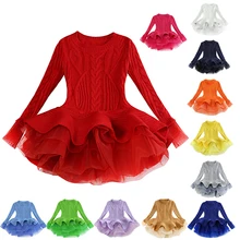 Г. Весна-осень; теплое платье-свитер для маленьких девочек; вязаные платья для девочек; кружевное платье с длинными рукавами и цветочным рисунком; одежда для детей; детская одежда