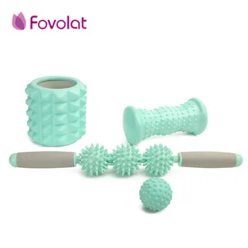 

4PCS Hedgehog Massager Muscle Roller Anti Cellulite Massager Anti-Cellulite Trigger Point Stick Body Foot Face Leg Slimming Tool