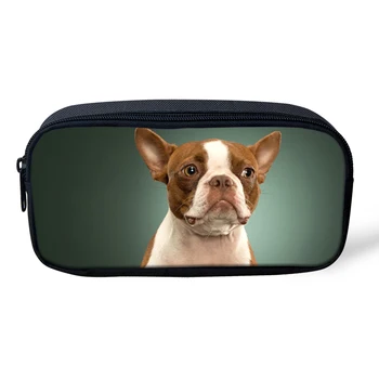 

Cute 3D Boston Terrier Dog Prints Women Cosmetic Box School Pencil Bags Pencil Pen Stationery Bag For Student 2017