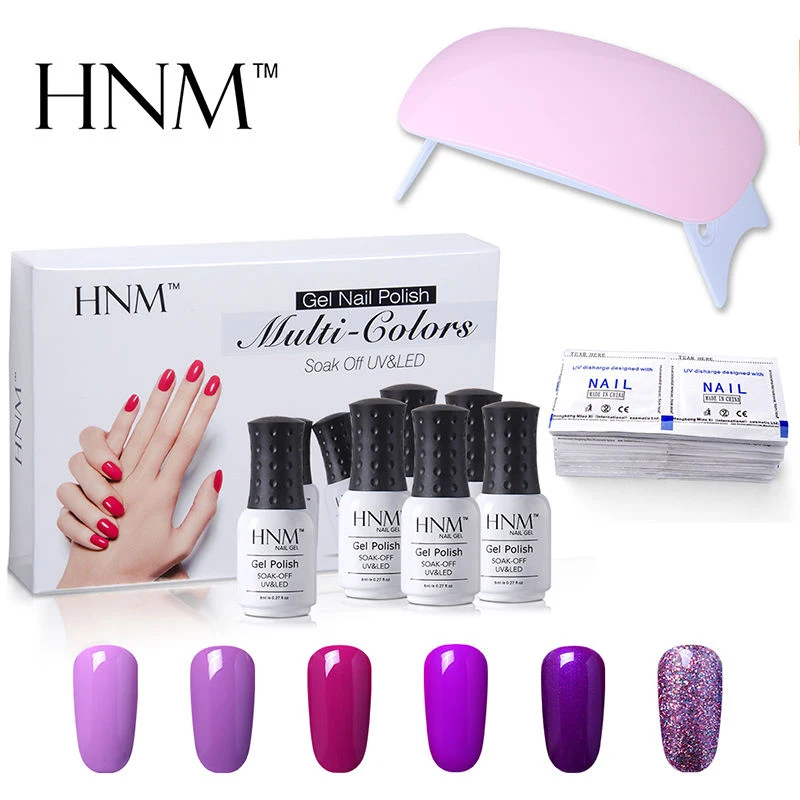 HNM 8 мл 6 шт. УФ гель лак для ногтей/светодиодный светильник удаления УФ-гель Vernis