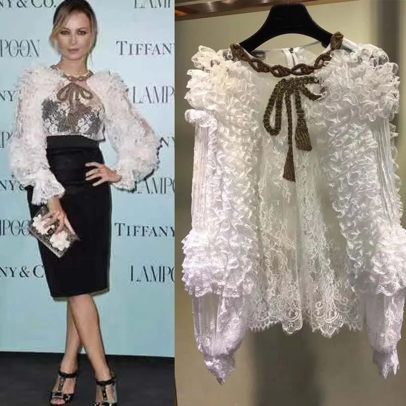 

Off white crop top heavy embroidery women tops T- shirt with lace fashion tops female summer sexy blouses vadim women's shirt