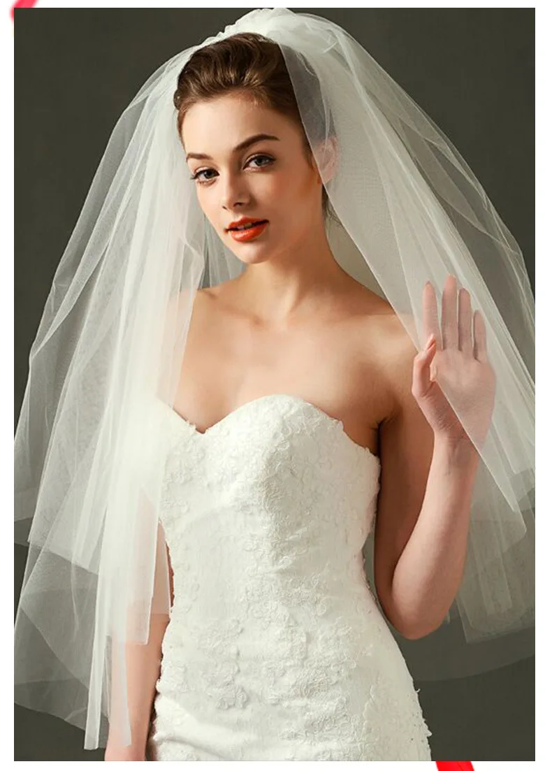 Simple Short Tulle Wedding Veils Cheap 2019 White Ivory Bridal Veil for Bride for Mariage Wedding Accessories