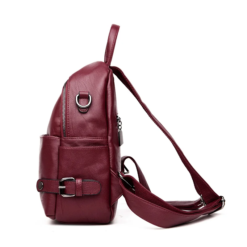 2018 Mochilas de cuero de mujer para niñas Sac a Dos mujeres mochila de viaje Mochila De mujer mochila Vintage mochila de hombro de mujer