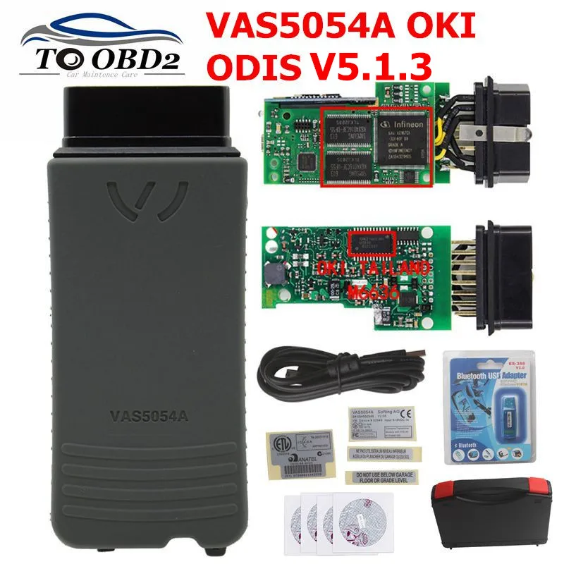

VAS5054 ODIS V5.1.3 keygen Full Chip Original OKI Auto OBD2 Diagnostic Tool VAS5054A VAS 5054A Bluetooth code reader Scanner