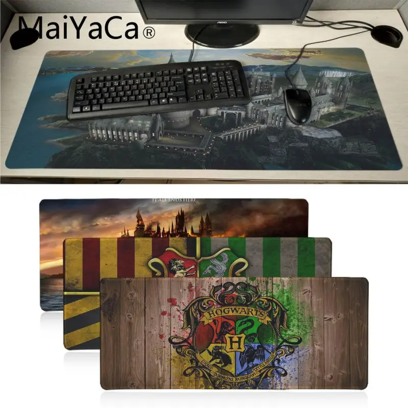 

MaiYaCa High Quality Harry Potter hogwarts Rubber Pad to Mouse Game Locking Edge Rubber Large Mousepads Keyboard Mat Desk Mat