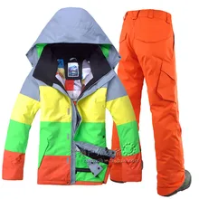 Зимняя Лыжная куртка и лыжные штаны для отдыха на открытом воздухе, мужской водонепроницаемый ветрозащитный лыжный костюм, мужской двойной сноубордический костюм