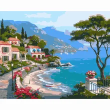 Живопись масляными красками море по номерам DIY цифровые картины Раскраска по номерам на холсте уникальные подарки украшение дома 40x50