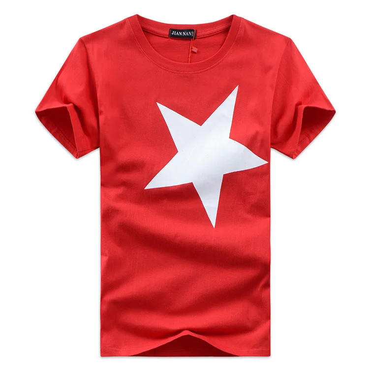 

Cotton Casual O-Neck Men T Shirt Star Print Short Sleeve Men Tshirt Men's Tee Shirts Tops Men T-shirt plus Size 5XL Freeshipping