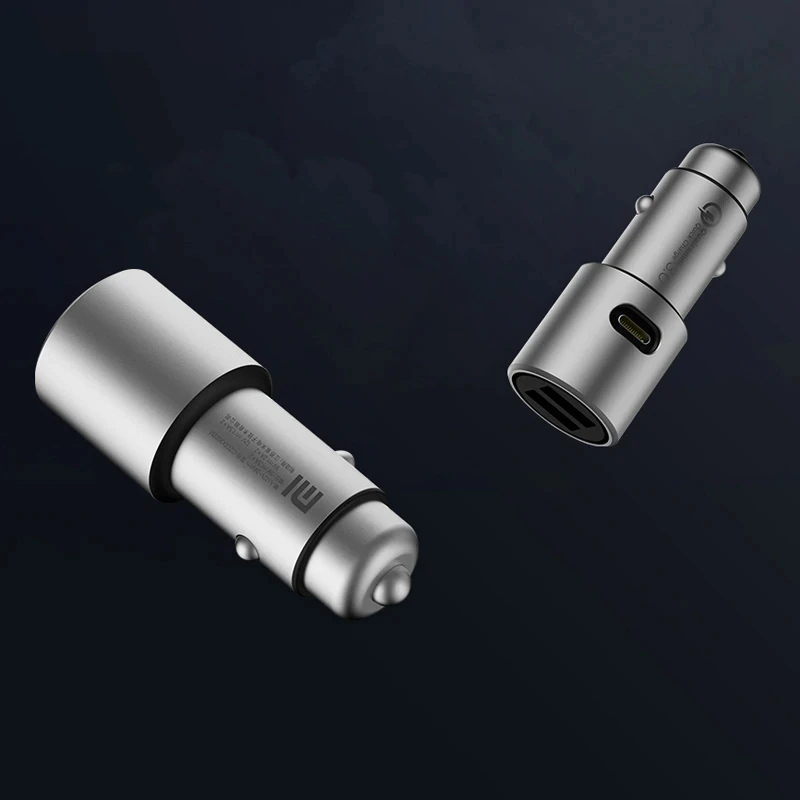  Original Xiaomi Car Charger Mi Quick Charge 18W QC 3.0 Dual USB Max 36W 5V/3A 9V 2A Metal For iPhon