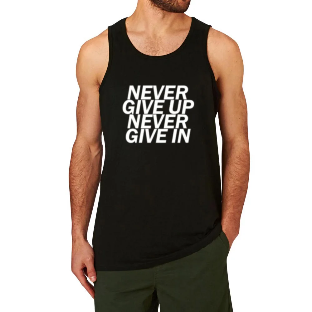Для мужчин s &quotNever Give Up&quot в Фитнес тренировочная майка Топы мужчин|workout tank tops men|tank