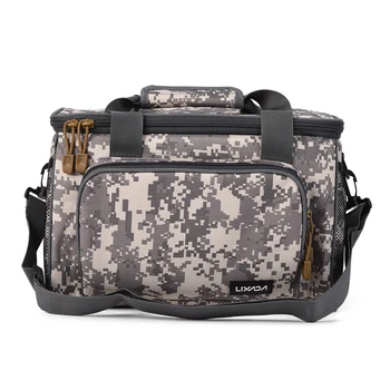 

Lixada Portable Multifunctional Canvas Fishing Shoulder Bag Pack Fishing Tackle Bag Fishing Lure Reel Bag Pouch Case