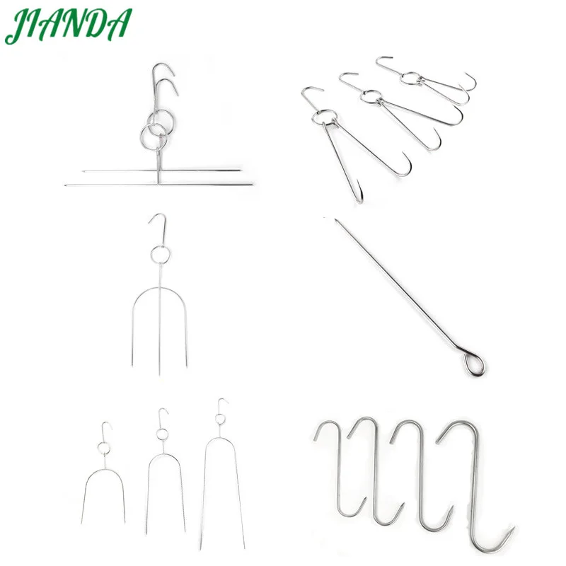 

JIANDA 1pc Stainless Steel Beef Meat Hooks Tools Roast Duck Kebab Bacon Shop Hook BBQ Hook Barbecue Accessories 6 Styles Forks