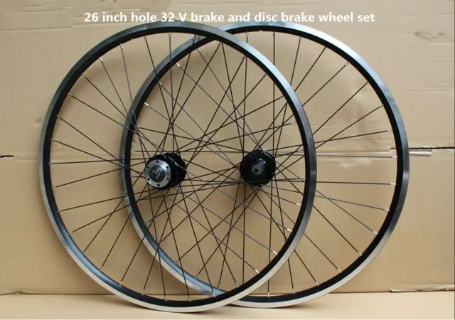 Cheap Mountain bike wheel high quality 32 hole circle 8 9 10 speed use 26 inch bicycle wheels disc brake / V brake dual use wheel