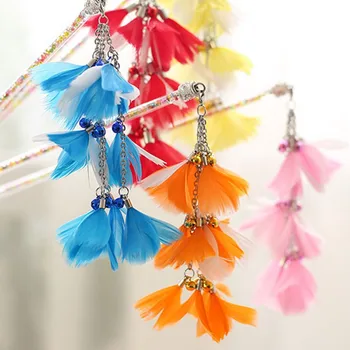 

Pet Toy Teaser And Exerciser Wand Cat Stick with Feather Pendant Interactive Cat Toy Pet Products