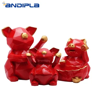 

Creative Birthday Gifts Lovely Geometric Pig Piggy Bank Child Cash Coins Saving Box Lucky Money Boxes Decoration Desktop Storage