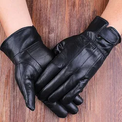 Genuine Leather Winter Men Gloves High Quality Real Sheep Leather Sheepskin Gloves Warm Windproof Driving Glove Guantes Genuine Leather Winter Men Gloves High Quality Real Sheep Leather Sheepskin Gloves Warm Windproof Driving Glove Guantes