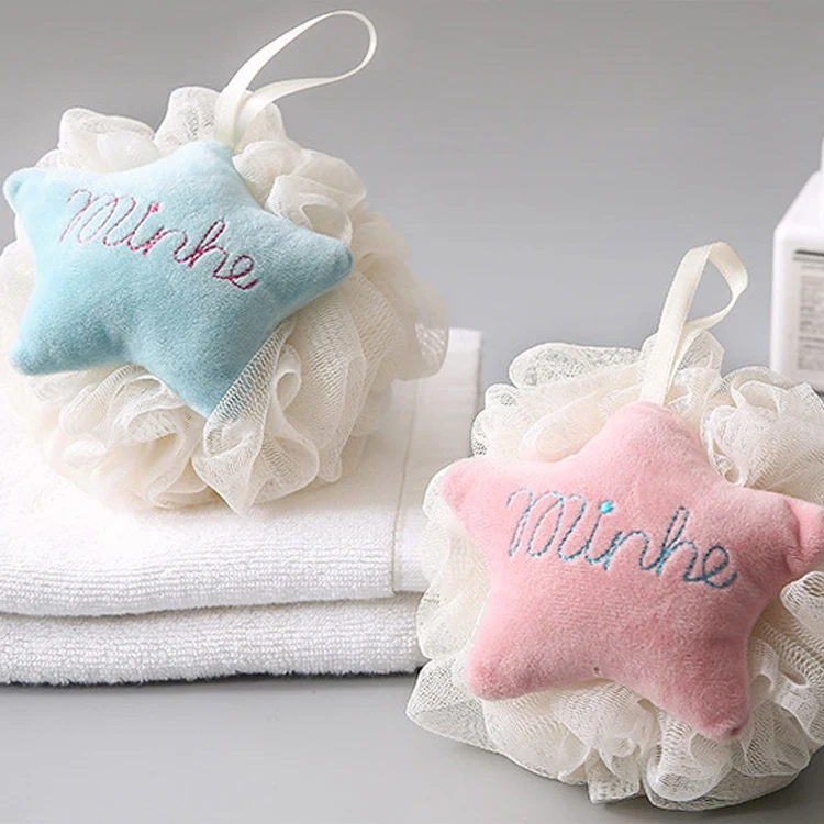 

New soft plush star bath ball sponge puff body shampoo lotion wash clean froth beauty tools shower room household