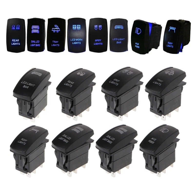 Car Switch 5 PIN Car Marine Boat Rocker Toggle Switch LED Light Bar/ work Light/ Tray Lights/ Spot Lights ON OFF 12V/20A 24V/10A Car Switch 5 PIN Car Marine Boat Rocker Toggle Switch LED Light Bar/ work Light/ Tray Lights/ Spot Lights ON OFF 12V/20A 24V/10A