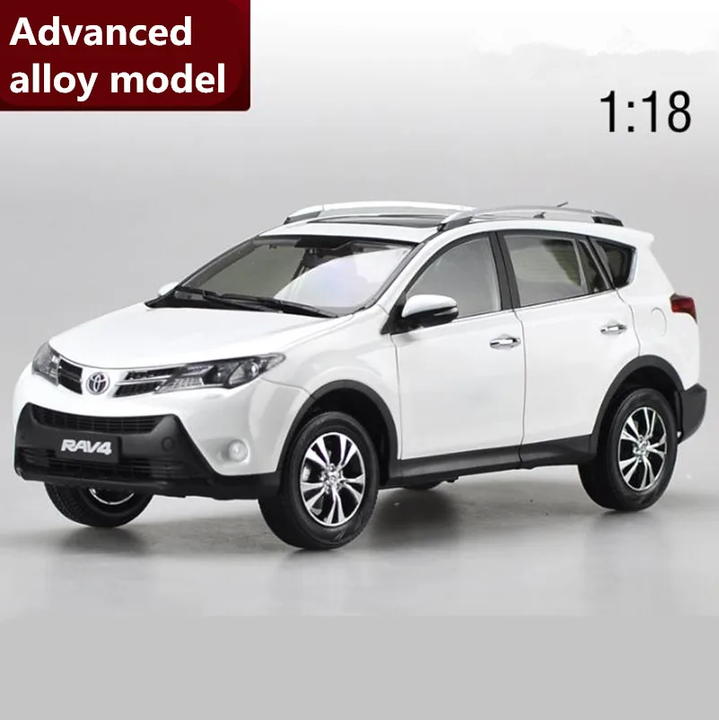 Высокая имитация RAV4 TOYOTA SUV, оригинальная усовершенствованная коллекция моделей 1: 18 игрушечных автомобилей из сплава, литая металлическая модель автомобиля