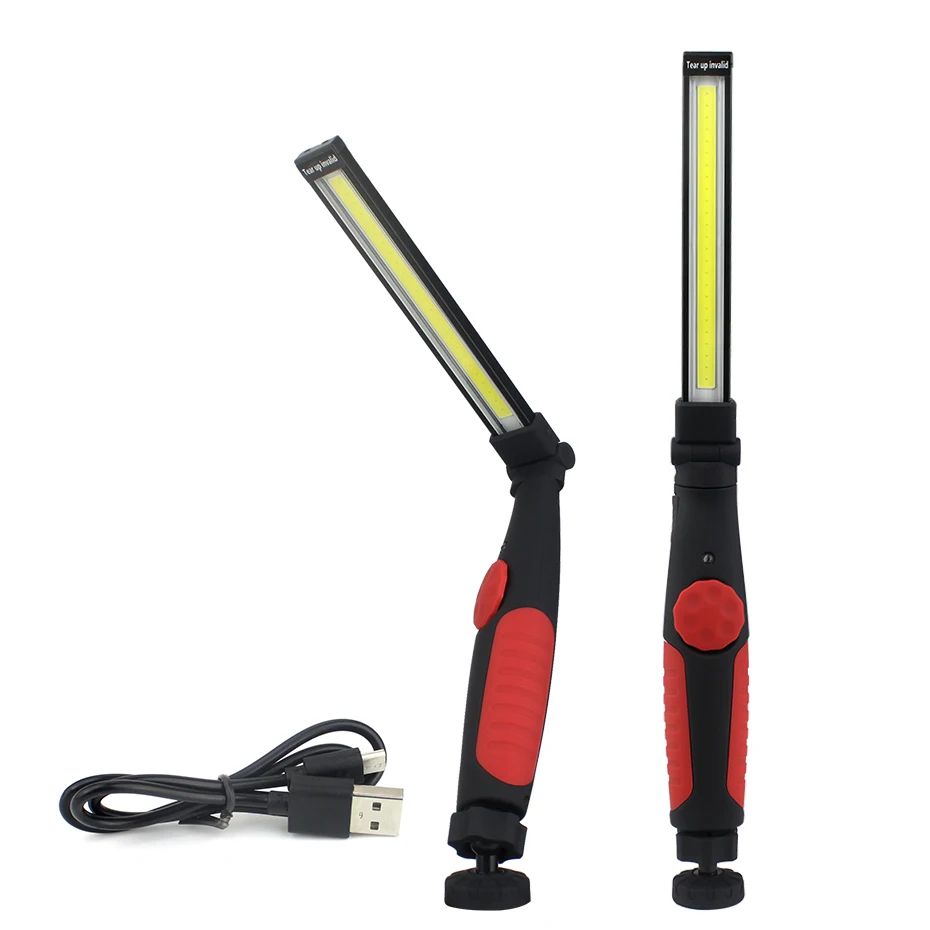 

Hot Sale Usb Rechargeable Cob Flashlight Work Inspection Light Lamp Hand Torch Magnetic Led Work Light For Emergency Cases
