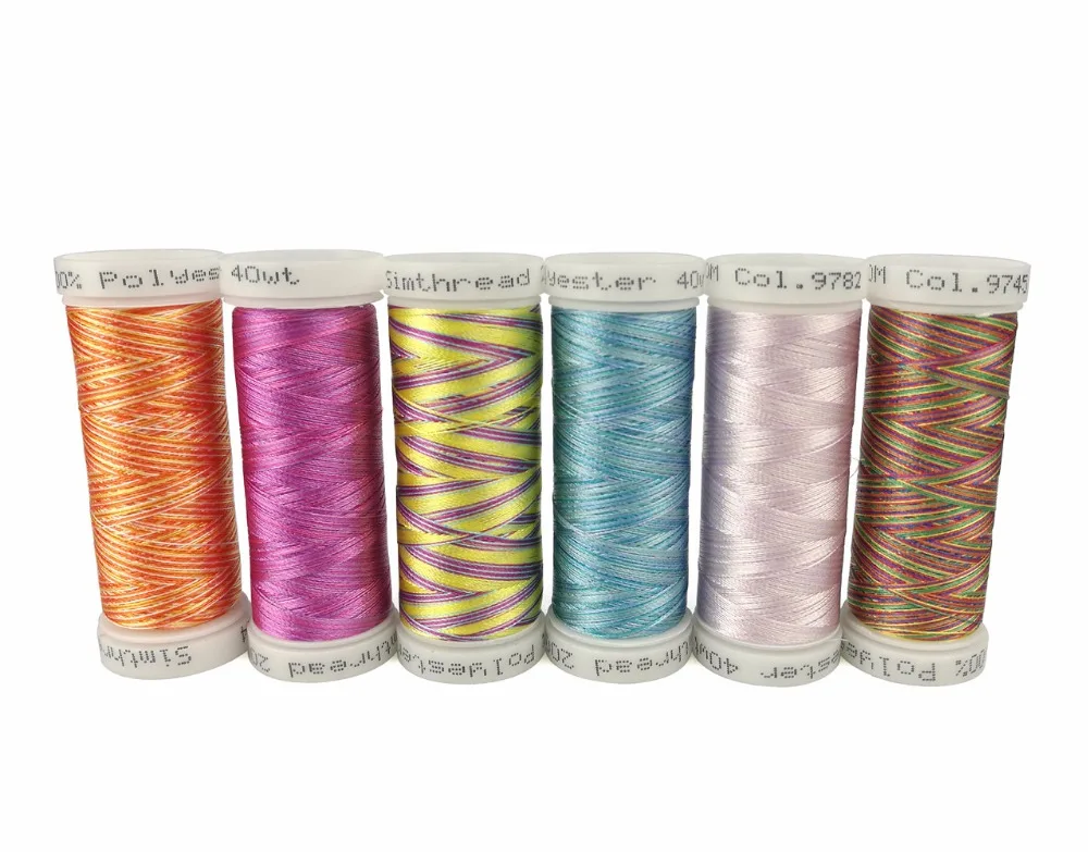 

Simthread Multi-colors Embroidery Thread Bobbins 300 Meters each as machine/hand sewing quilting overlocking Patchworks thread